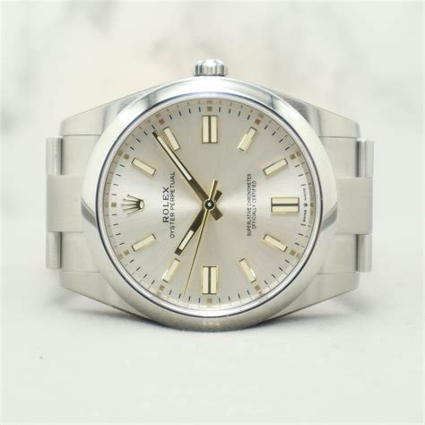 rolex silver oyster perpetual|Rolex Oyster Perpetual 41mm 124300.